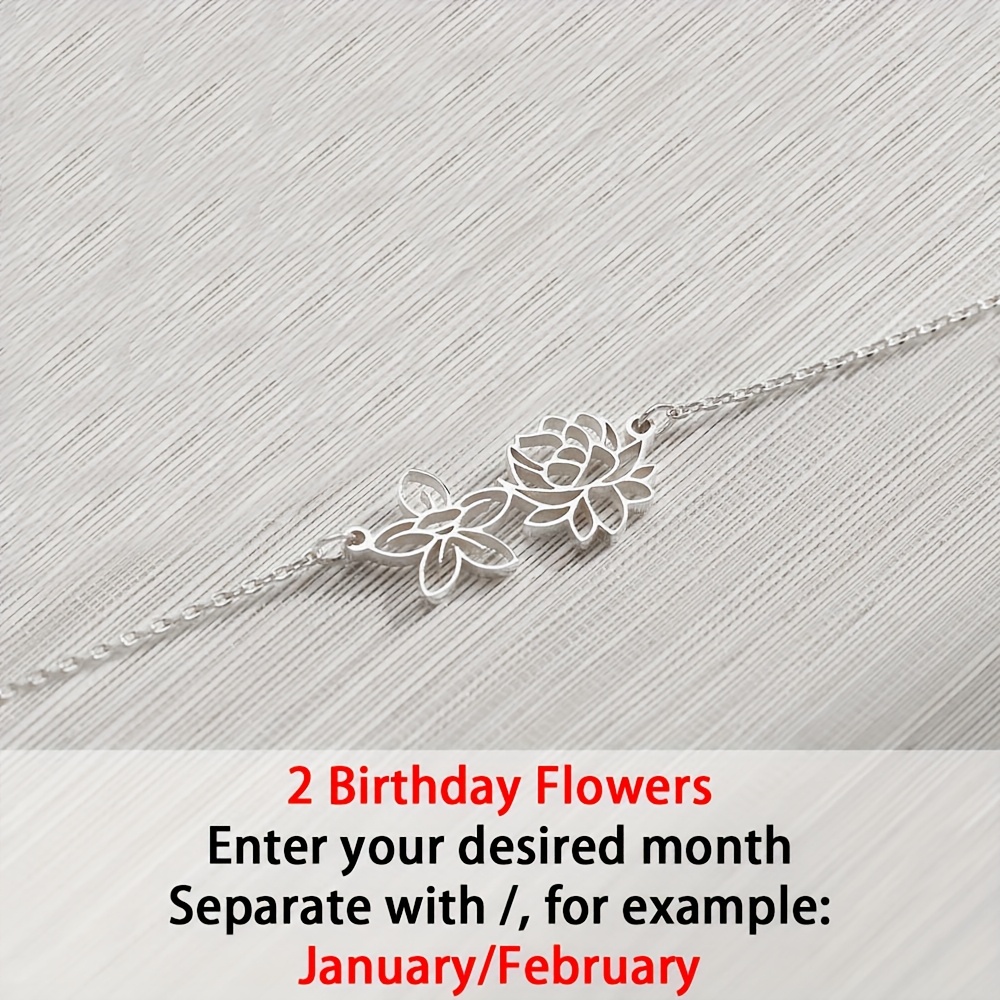 Women's 18K Golden Plated Customizable Flower Pendant Necklace